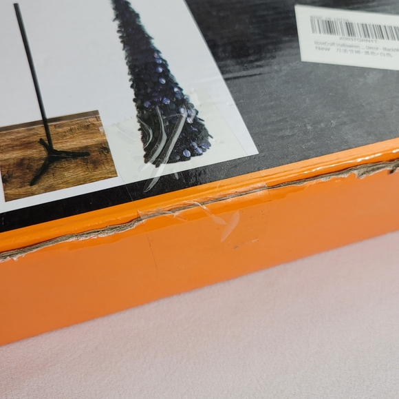 Ghosts Tinsel Halloween Collapsible Pull Up Pencil Tree - 5 Ft Tall - Picture 8 of 13